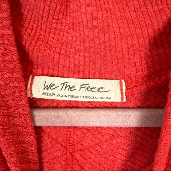 We The Free Vibrant Coral Mock Neck Sweater - Picture 2 of 5